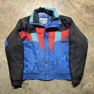 Vintage 80s Windbreaker Blue/Red Puffer Ski Jacket